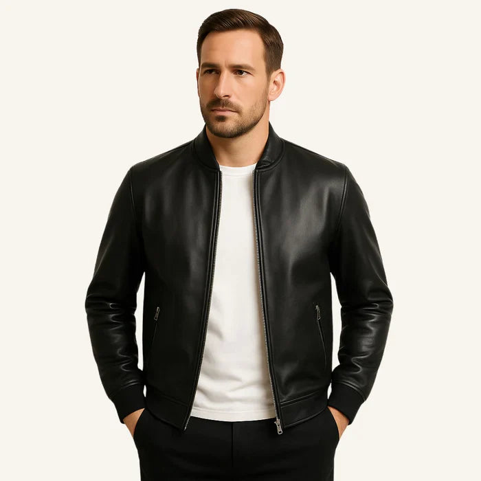 Chaqueta de Cuero + Reloj italiano